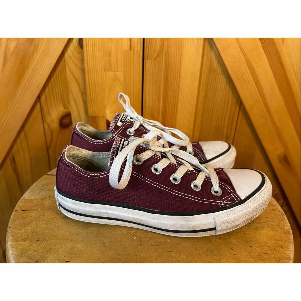 Converse All Star Low Casual Sneakers, #139794F, Burgundy, Canvas, Womens US 5